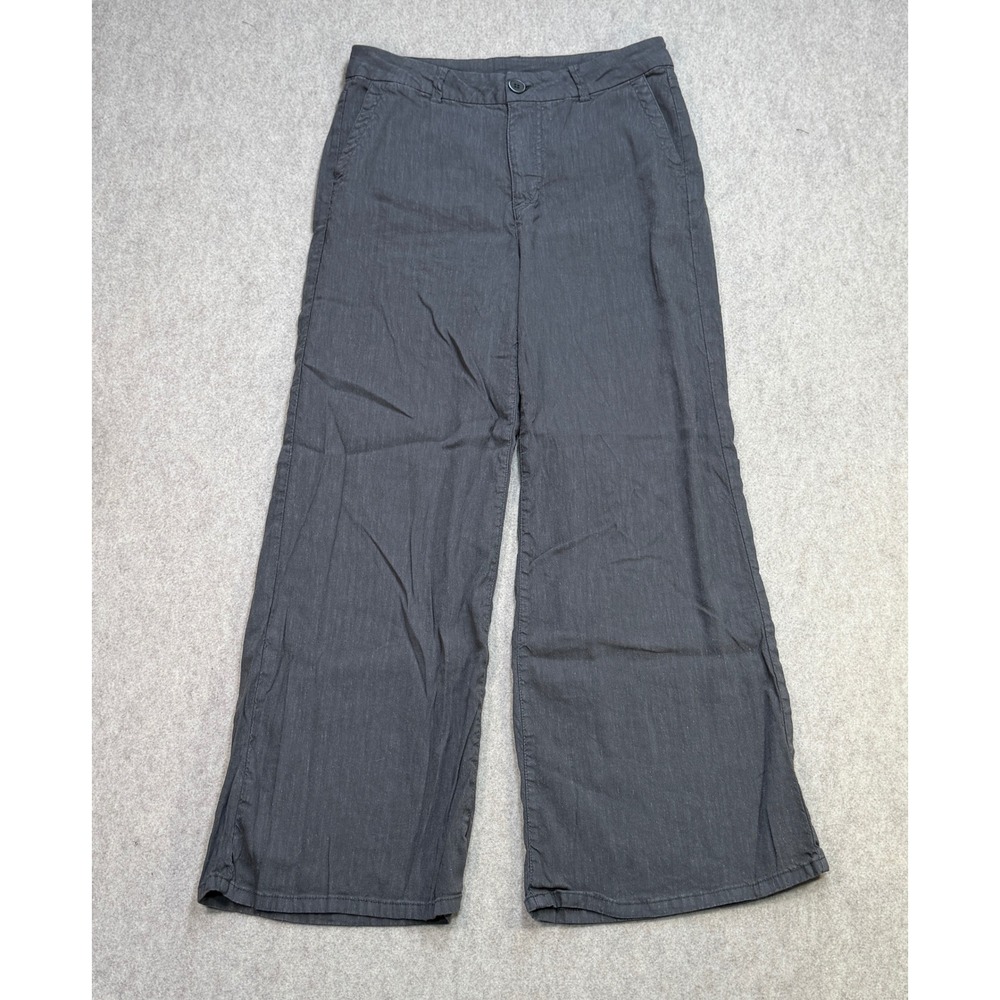 KUT from the Kloth Pants Womens 4 Wide Leg Gray Linen Blend Coastal Boho Casual